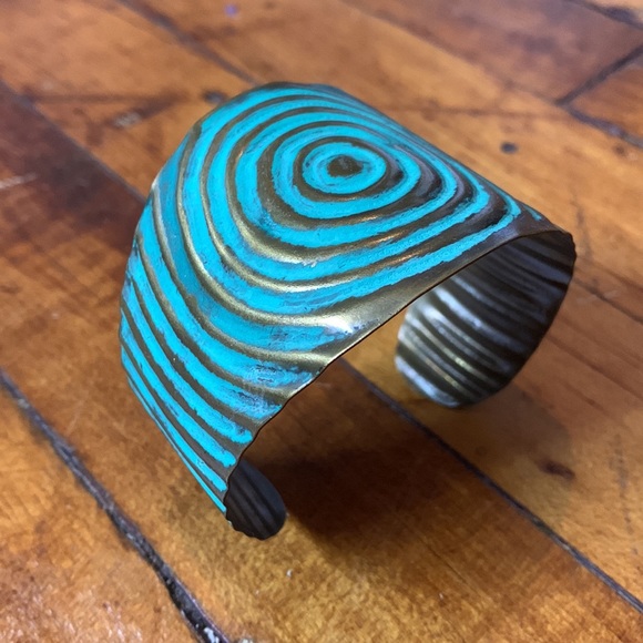 Jewelry - Brass with Turquoise Patina Bracelet Armband